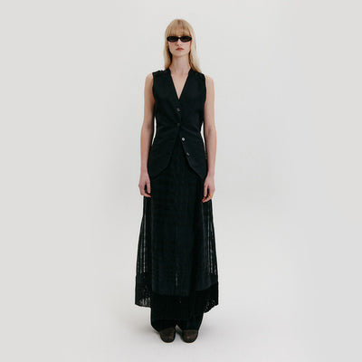 Wrap Skirt with Tassel - Black