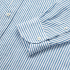 PRODE SHIRT [Regular] L-460 Vintage Linen Striped Shirt (Blue)