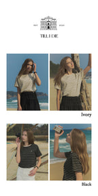 TILLIDIE Stripe cotton t-shirt TISU02TS01_Ivory