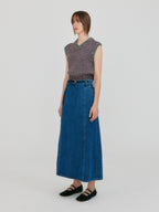 EENK ZIKKI V-neck Knit Vest - Orange/Blue Multi