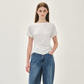 MARITHÉ+FRANҪOIS GIRBAUD W WAIST SHIRRING TEE white