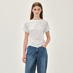 MARITHÉ+FRANҪOIS GIRBAUD W WAIST SHIRRING TEE white