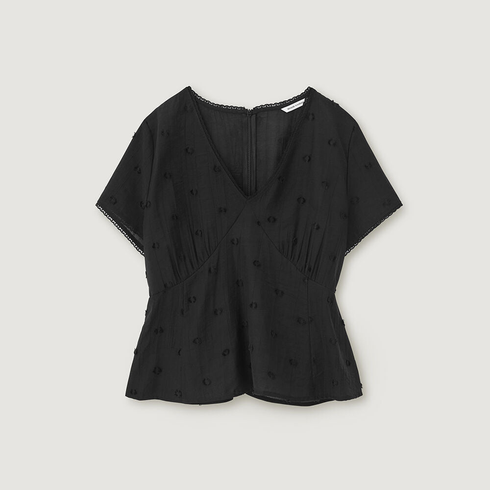 BEMUSE MANSION Grace shirring blouse - Black