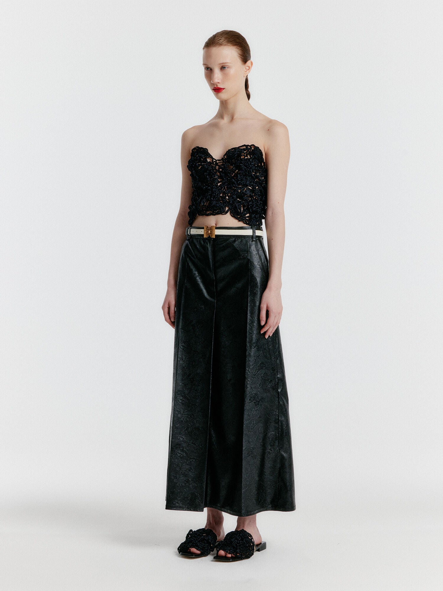 EENK YICOLE Tucked Maxi Skirt - Black