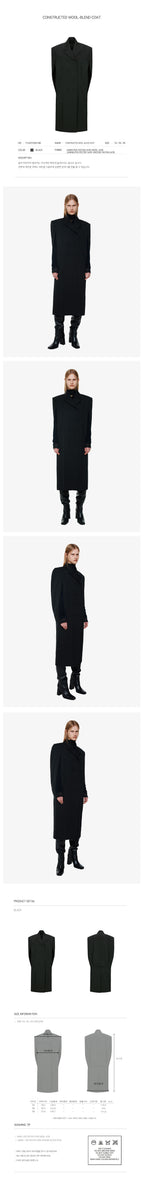 YCH CONSTRUCTED WOOL-BLEND COAT BLACK (F24OT0061BK)