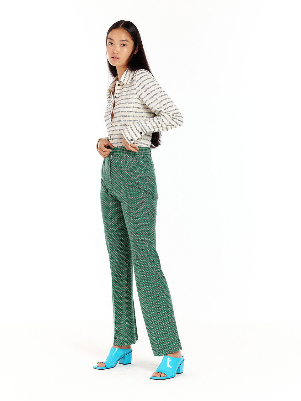 EENK ULONA Straight Pants - Green Check