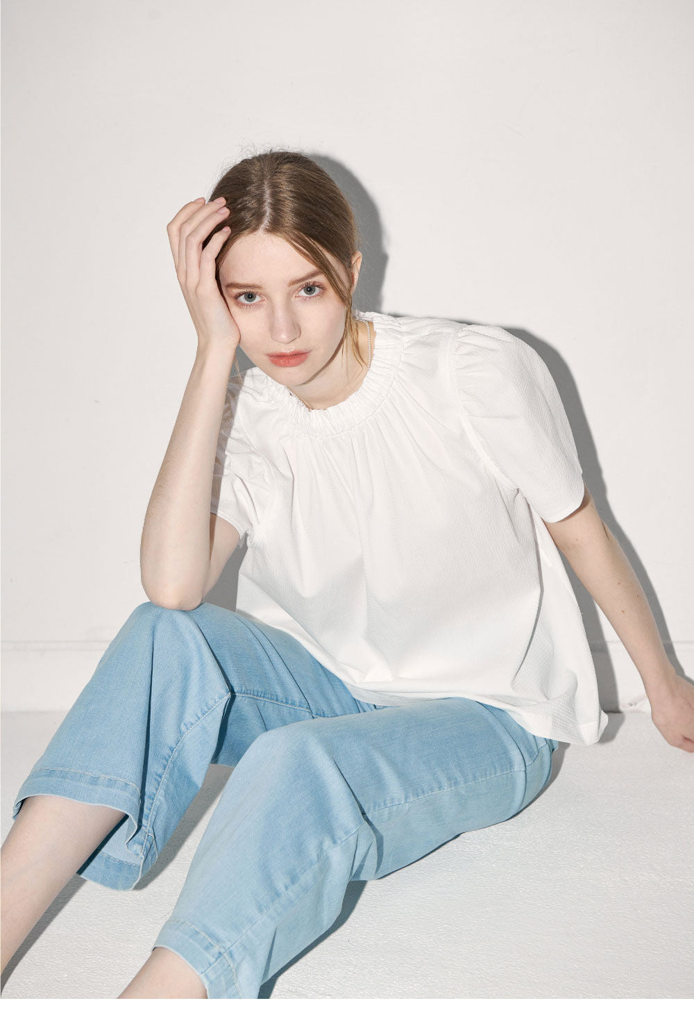 L'AUTRE DE MIN [Add color] Lautre Jane Puff White Blouse