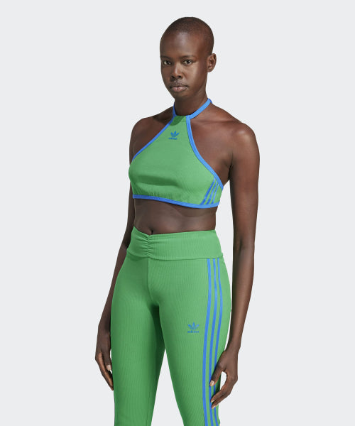 ADIDAS ADIDAS T-Shirt Rib Neck Top - Green