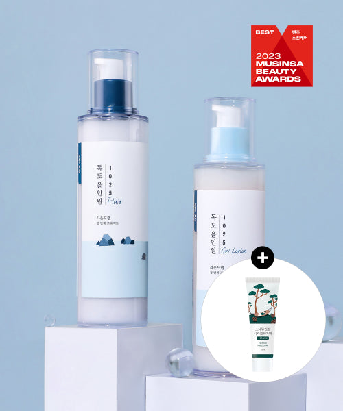Round Lab For Men 1025 Dokdo All-in-One Fluid 200ml + Gel Lotion 200ml (+ Free 10ml Pine Clay Pack)