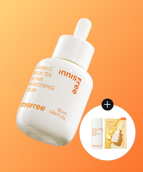 innisfree [Free gift] (Large volume) Vita C Green Tea Enzyme Blemish Toning Serum 50mL + 1 10mL + 2 gel masks