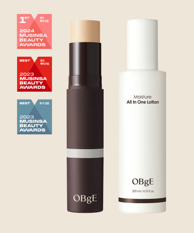 OBGE Natural Cover Foundation + Moisture All-in-One Lotion Set