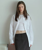 MUSINSA STANDARD WOMAN MUSINSA STANDARD WOMAN Women's Oversized Washed Poplin Shirt [White]