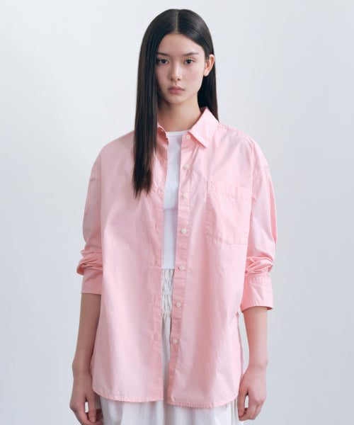 MUSINSA STANDARD WOMAN MUSINSA STANDARD WOMAN Women's Oversized Washed Poplin Shirt (Pink)
