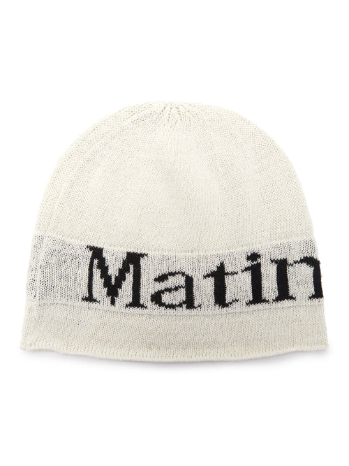 MATIN KIM MATIN KIM LOGO LINEN SHORT BEANIE ONE SIZE