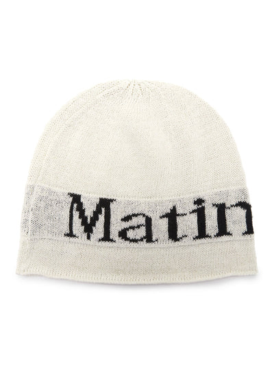 MATIN KIM LOGO LINEN SHORT BEANIE ONE SIZE