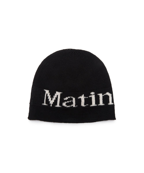 MATIN KIM MATIN KIM LOGO LINEN SHORT BEANIE ONE SIZE