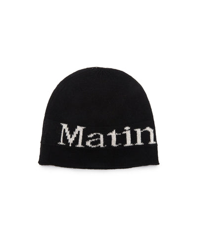 MATIN KIM LOGO LINEN SHORT BEANIE ONE SIZE