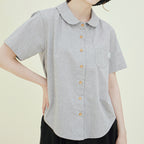CHIQUITA 8th_Oxford round shirt black 242301SBK (domestic production)