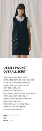 UNIVERSALOVERALL UNIVERSALOVERALL Utility Pocket Overall Skirt Navy