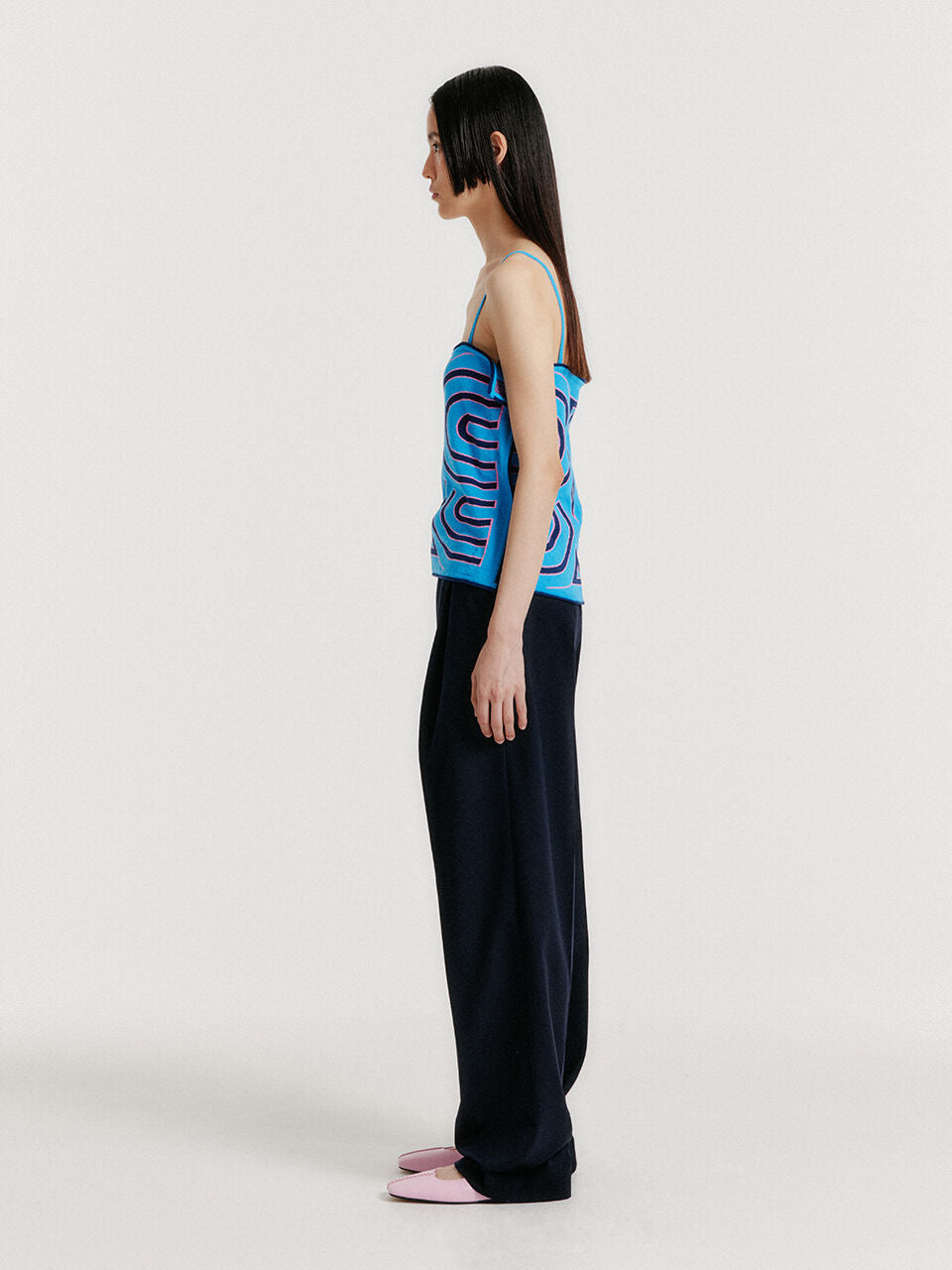 EENK YOON Sleeveless Logo Knit Top - Blue