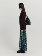 EENK EENK XOEBE Cable Knit Collared Turtleneck - Brown