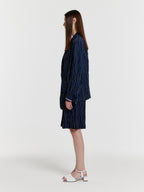 EENK YO Double-Breasted Jacket - Navy Stripe