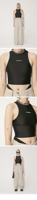HAN KJOBENHAVN HAN KJOBENHAVN T-Shirt Cropped Racer Top - Black