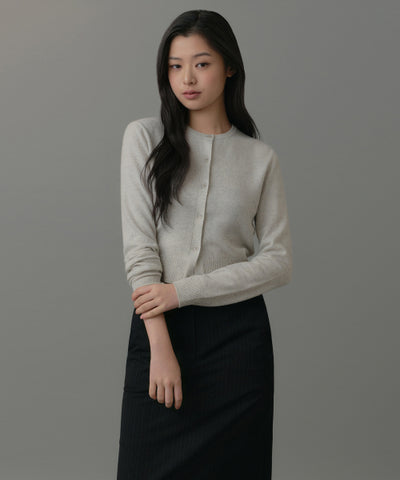 MUSINSA STANDARD WOMAN Cardigan Round Neck Crop (Size M)