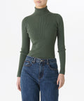 MUSINSA STANDARD WOMAN MUSINSA STANDARD WOMAN Women's Ribbed Slim Turtleneck Knit Sage