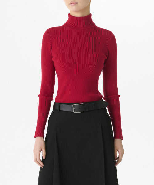 MUSINSA STANDARD WOMAN MUSINSA STANDARD WOMAN Women's Ribbed Slim Turtleneck Knit Red
