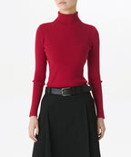 MUSINSA STANDARD WOMAN MUSINSA STANDARD WOMAN Women's Ribbed Slim Turtleneck Knit Red