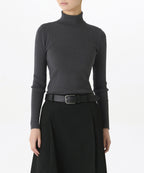 MUSINSA STANDARD WOMAN MUSINSA STANDARD WOMAN Women's Ribbed Slim Turtleneck Knit Gray