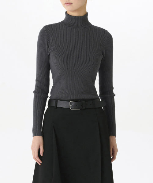 MUSINSA STANDARD WOMAN MUSINSA STANDARD WOMAN Women's Ribbed Slim Turtleneck Knit Gray