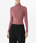 MUSINSA STANDARD WOMAN MUSINSA STANDARD WOMAN Women's Ribbed Slim Turtleneck Knit Red Bean
