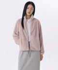MUSINSA STANDARD WOMAN MUSINSA STANDARD WOMAN Women's Shaggy Fleece Zip-Up Jacket (Light Pink)