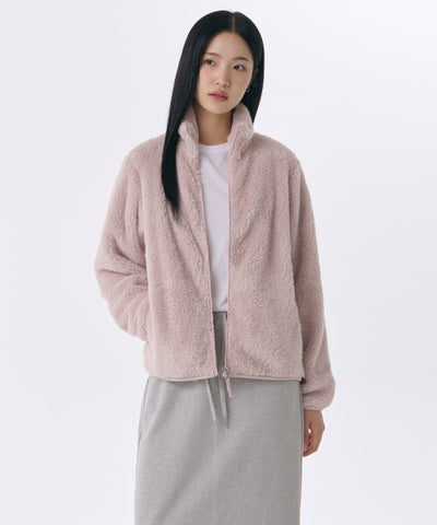MUSINSA STANDARD WOMAN Women's Shaggy Fleece Zip-Up Jacket (Light Pink)