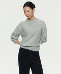 MUSINSA STANDARD WOMAN MUSINSA STANDARD WOMAN Women's Bookle Relaxed Crew Neck Knit [Light Gray]