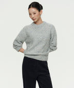 MUSINSA STANDARD WOMAN MUSINSA STANDARD WOMAN Women's Bookle Relaxed Crew Neck Knit [Light Gray]