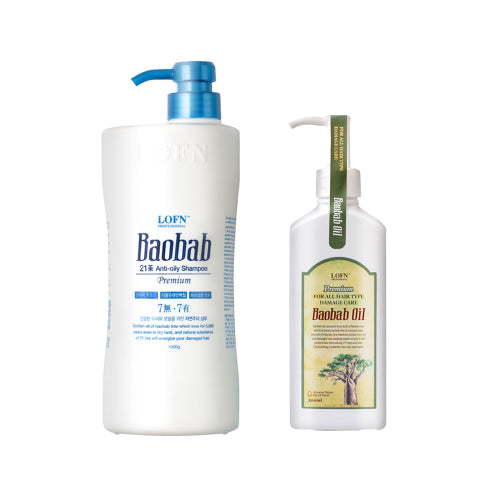 LOFN Lopen Baobab Oily Shampoo 1000ml + Lopen Baobab Hair Oil 200ml