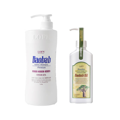 Baobab Family Shampoo 1000ml + Baobab Hair Oil 200ml