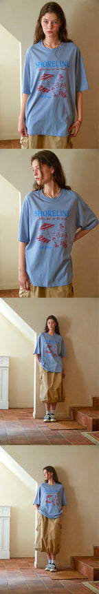 CPGN Shore line short sleeve t-shirt blue gray