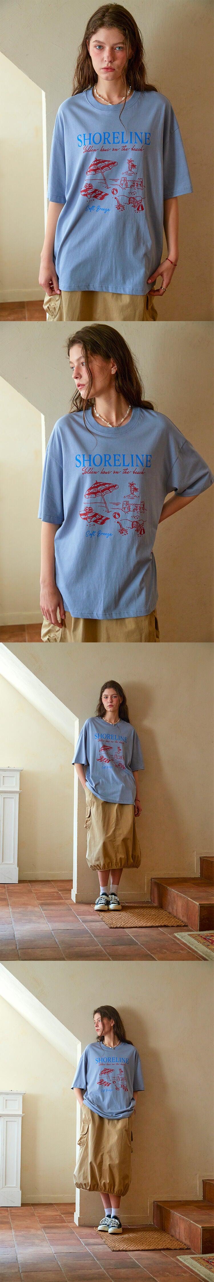 CPGN Shore line short sleeve t-shirt blue gray