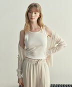 MIND BRIDGE WOMEN [W]Rib sleeveless top - 2color M1TS3201