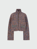 EENK ZAZZI Collared Knit Cardigan - Orange/Blue Multi