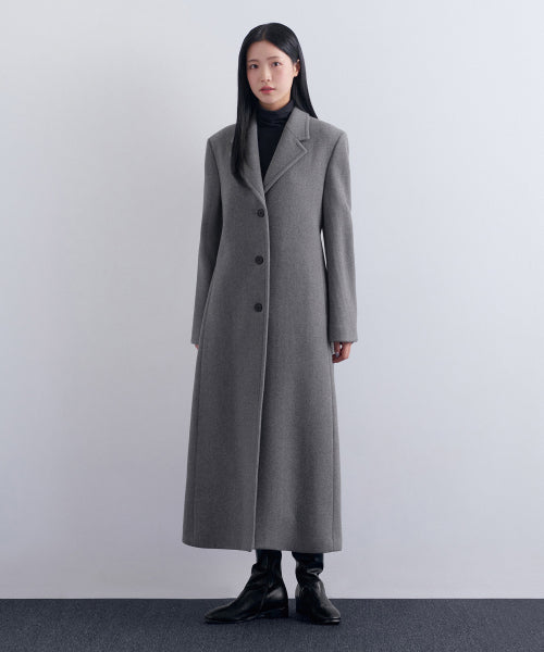 MUSINSA STANDARD WOMAN MUSINSA STANDARD WOMAN Cashmere Blend Tide Maxi Coat (Medium Gray)