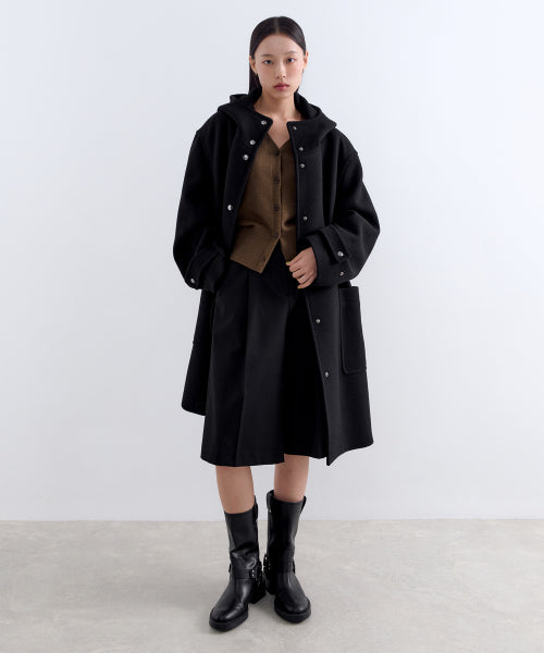 MUSINSA STANDARD WOMAN MUSINSA STANDARD WOMAN Coat Hooded [Black]
