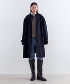 MUSINSA STANDARD WOMAN MUSINSA STANDARD WOMAN Wool Blend Hooded Coat (Navy)