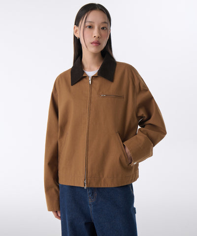 MUSINSA STANDARD WOMAN Jacket Women's Canvas Work [Desert Brown]