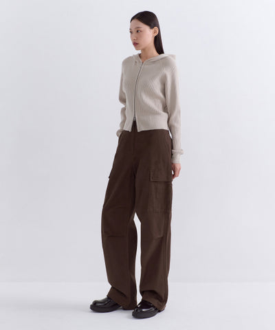 MUSINSA STANDARD WOMAN Women's fleece wide cargo pants Baroque Brown