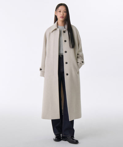 MUSINSA STANDARD WOMAN Cashmere Blend Balmacan Robe Coat [Oatmeal]